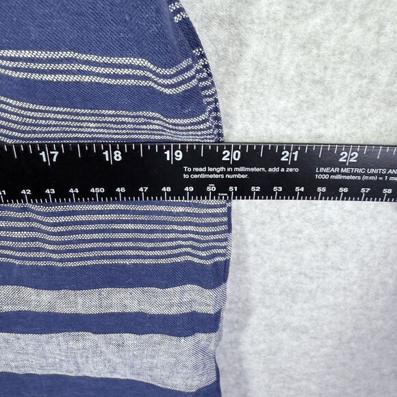 LOFT Outlet Lounge Sz Small Blue Stripe Sleeveless Dress V-Neck - Picture 10 of 11